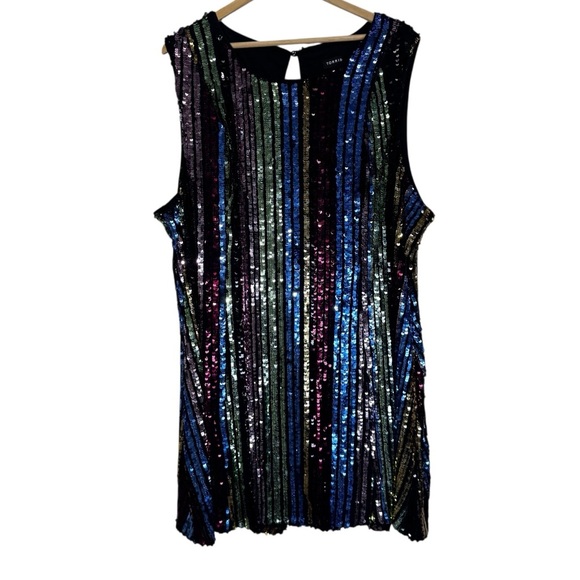 Torrid Mini Sequin Trapeze Dress Size 4X Rainbow - Picture 3 of 11